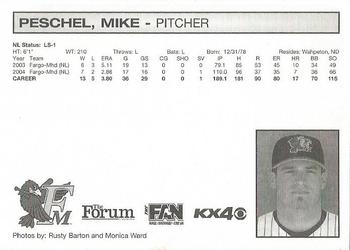 2005 Fargo-Moorhead Redhawks #NNO Mike Peschel Back