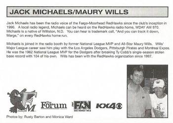 2005 Fargo-Moorhead Redhawks #NNO Jack Michaels and Maury Wills Back