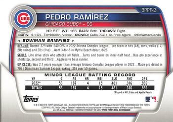 2023 Bowman 1st Edition #BPPF-2 Pedro Ramírez Back