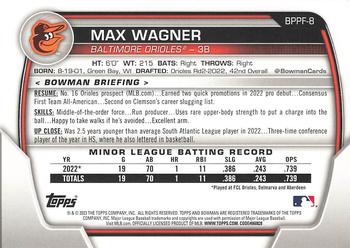 2023 Bowman 1st Edition #BPPF-8 Max Wagner Back