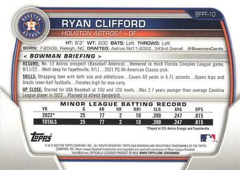 2023 Bowman 1st Edition #BPPF-10 Ryan Clifford Back