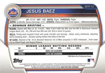 2023 Bowman 1st Edition #BPPF-12 Jesus Baez Back
