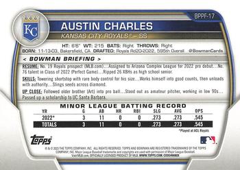 2023 Bowman 1st Edition #BPPF-17 Austin Charles Back