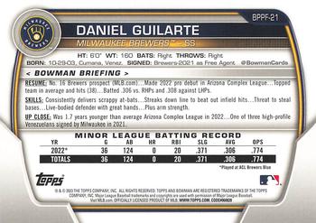 2023 Bowman 1st Edition #BPPF-21 Daniel Guilarte Back