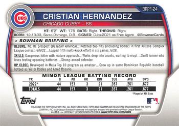 2023 Bowman 1st Edition #BPPF-24 Cristian Hernández Back