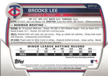 2023 Bowman 1st Edition #BPPF-31 Brooks Lee Back