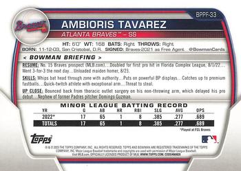 2023 Bowman 1st Edition #BPPF-33 Ambioris Tavarez Back