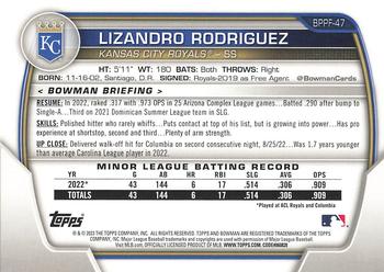2023 Bowman 1st Edition #BPPF-47 Lizandro Rodriguez Back