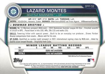 2023 Bowman 1st Edition #BPPF-58 Lázaro Montes Back