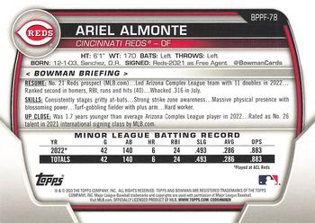 2023 Bowman 1st Edition #BPPF-78 Ariel Almonte Back