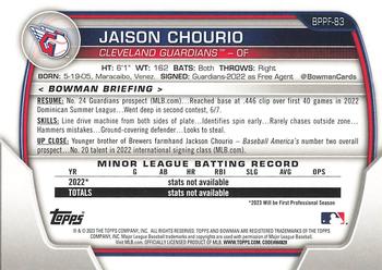 2023 Bowman 1st Edition #BPPF-83 Jaison Chourio Back