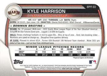 2023 Bowman 1st Edition #BPPF-93 Kyle Harrison Back