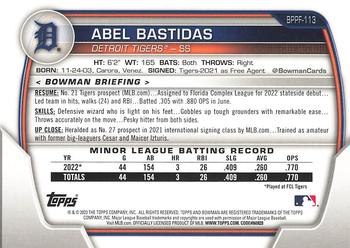 2023 Bowman 1st Edition #BPPF-113 Abel Bastidas Back