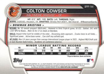 2023 Bowman 1st Edition #BPPF-144 Colton Cowser Back