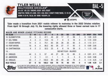 2023 Topps Baltimore Orioles #BAL-5 Tyler Wells Back