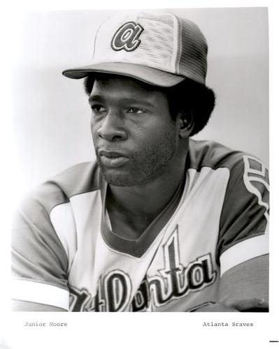 1977 Atlanta Braves Photos 8x10 #NNO Junior Moore Front