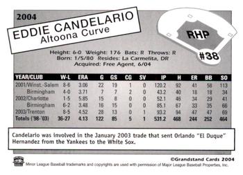 2004 Grandstand Altoona Curve Update #NNO Eddie Candelario Back