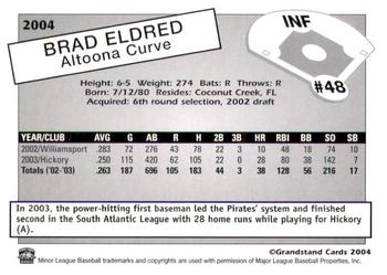 2004 Grandstand Altoona Curve Update #NNO Brad Eldred Back