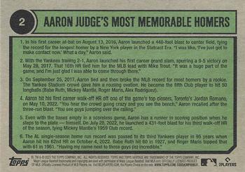 2023 Topps Heritage #2 Aaron Judge Back