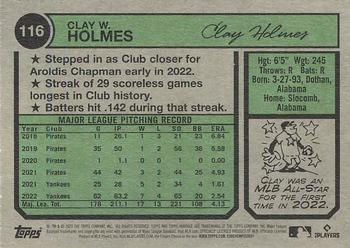 2023 Topps Heritage #116 Clay Holmes Back