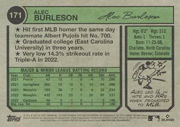 2023 Topps Heritage #171 Alec Burleson Back