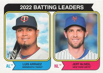 2023 Topps Heritage #201 2022 Batting Leaders (Luis Arraez / Jeff McNeil) Front