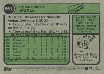 2023 Topps Heritage #561 Ethan Small Back