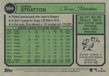 2023 Topps Heritage #584 Chris Stratton Back