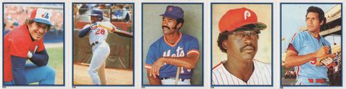 1983 Topps Stickers - Test Strips #NNO Gary Carter / Pedro Guerrero / George Foster / Gary Matthews / Manny Trillo Front