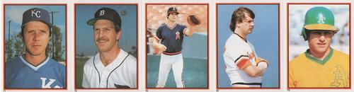 1983 Topps Stickers - Test Strips #NNO Larry Gura / Dan Petry / Bob Boone / Mike Flanagan / Dan Meyer Front