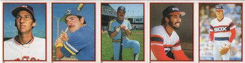 1983 Topps Stickers - Test Strips #NNO Charlie Hough / Jim Essian / Richie Zisk / Harold Baines / Tom Paciorek Front