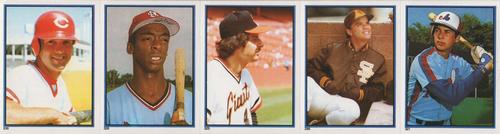 1983 Topps Stickers - Test Strips #NNO Ron Oester / Willie McGee / Bill Laskey / Sixto Lezcano / Terry Francona Front