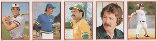 1983 Topps Stickers - Test Strips #NNO Cal Ripken Jr. / Ed Vande Berg / Dave Lopes / Matt Keough / Ron Guidry Front