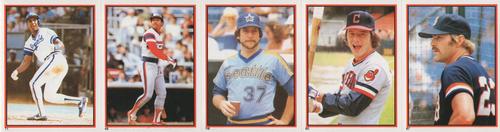 1983 Topps Stickers - Test Strips #NNO Frank White / Tony Bernazard / Bill Caudill / Rick Manning / Kirk Gibson Front