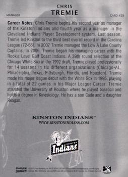2009 Choice Kinston Indians #29 Chris Tremie Back