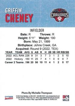2023 Choice Hickory Crawdads (Series One) #NNO Griffin Cheney Back