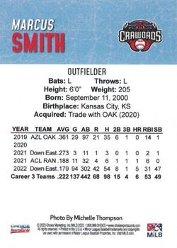 2023 Choice Hickory Crawdads (Series One) #NNO Marcus Smith Back
