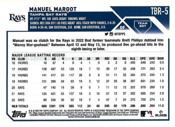 2023 Topps Tampa Bay Rays #TBR-5 Manuel Margot Back