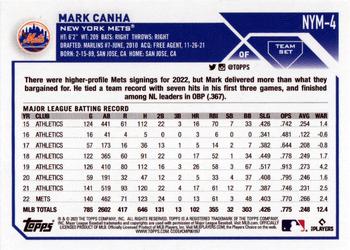 2023 Topps New York Mets #NYM-4 Mark Canha Back