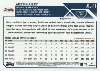 2023 Topps Atlanta Braves #ATL-11 Austin Riley Back