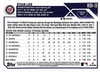 2023 Topps Washington Nationals #WSH-10 Evan Lee Back