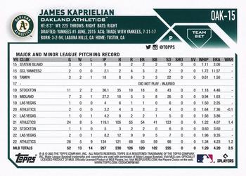 2023 Topps Oakland Athletics #OAK-15 James Kaprielian Back