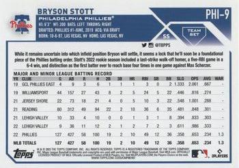 2023 Topps Philadelphia Phillies #PHI-9 Bryson Stott Back