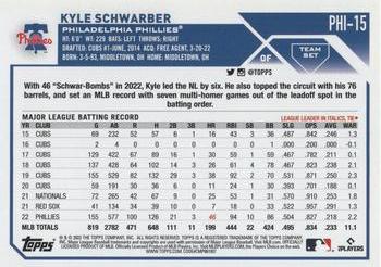 2023 Topps Philadelphia Phillies #PHI-15 Kyle Schwarber Back