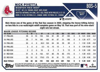 2023 Topps Boston Red Sox #BOS-5 Nick Pivetta Back