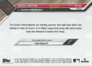 2023 Topps Now Road to Opening Day Arizona Diamondbacks - Black #OD-260 Gabriel Moreno Back
