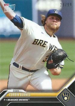 2023 Topps Now Road to Opening Day Milwaukee Brewers - Black #OD-224 Corbin Burnes Front