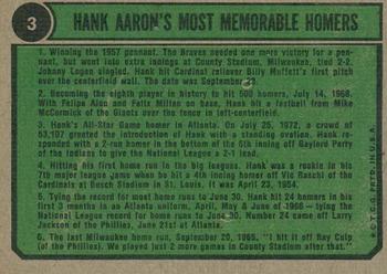 2023 Topps Heritage - 50th Anniversary Buybacks #3 Hank Aaron Special 1958-1961 Back