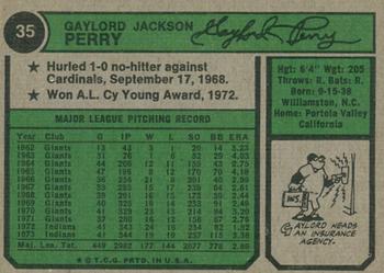 2023 Topps Heritage - 50th Anniversary Buybacks #35 Gaylord Perry Back