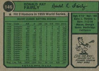 2023 Topps Heritage - 50th Anniversary Buybacks #146 Ron Fairly Back